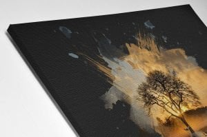 Yağlıboya Ağaç  Led Kanvas  Işıklı Tablo