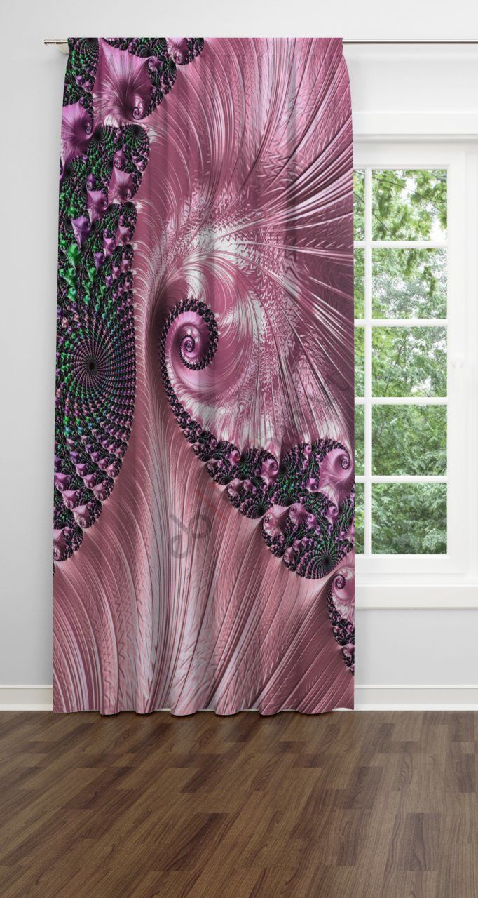 Renkli Dijital Fon Perde Tek Kanat 140x270 cm