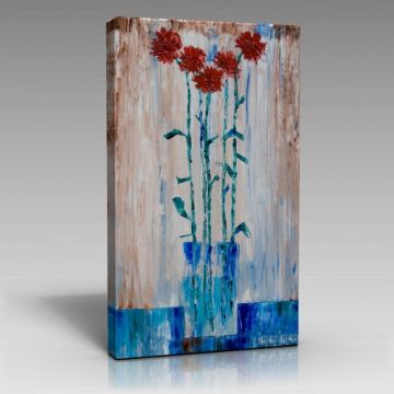 Çiçek motif yağlı boya tablo (60cm x 90cm)