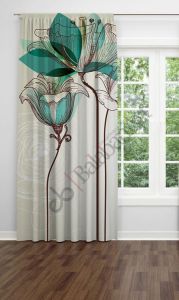 Çiçek Desen Dijital Baskılı Fon Perde Tek Kanat 140x240 cm