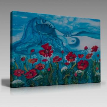 Soyut çiçekler yağlı boya tablo (90cm x 60cm)