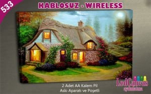 Yağlı Boya Ev Led Işıklı Kanvas  Tablo