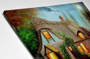 Yağlı Boya Ev Led Işıklı Kanvas  Tablo