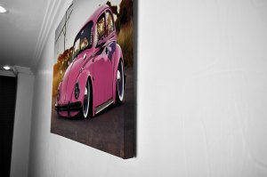 Pembe Woswos Led Işıklı Kanvas Tablo