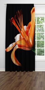 Turuncu Çiçek  Dijital Fon Perde Tek Kanat 140x270 cm