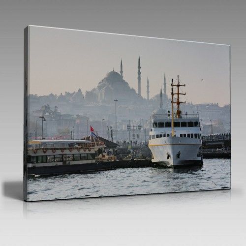 İstanbul Vapur ve Süleymaniye Tablo (100cm x 70cm)