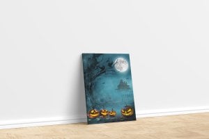 Işıklı Kabak Ve Dolunay Led Işıklı  Tablo