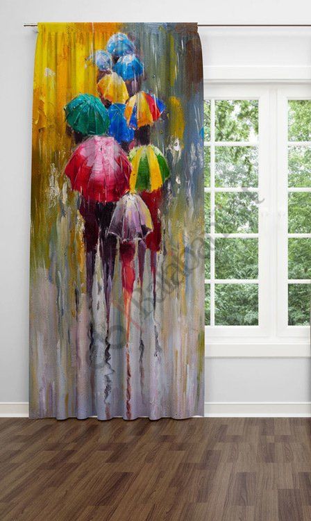 Balon Desen Dijital Baskılı Fon Perde Tek Kanat 140x270 cm