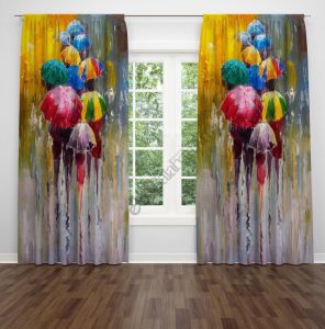 Balon Desen Dijital Baskılı Fon Perde Çift Kanat 280x260 cm