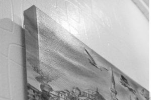 Siyah Beyaz İstiklal Caddesi Led Işıklı Tablo