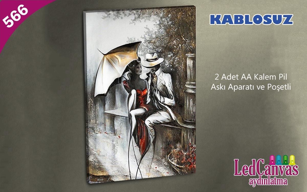 Kadın ve Erkek  Led Işıklı Kanvas  Tablo