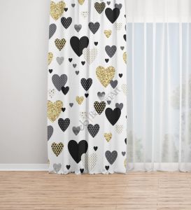 Kalpli Desen Dijital Baskılı Fon Perde Tek Kanat 140x250 cm