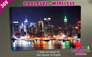 New York Led Işıklı Canvas Tablo 45x65 cm