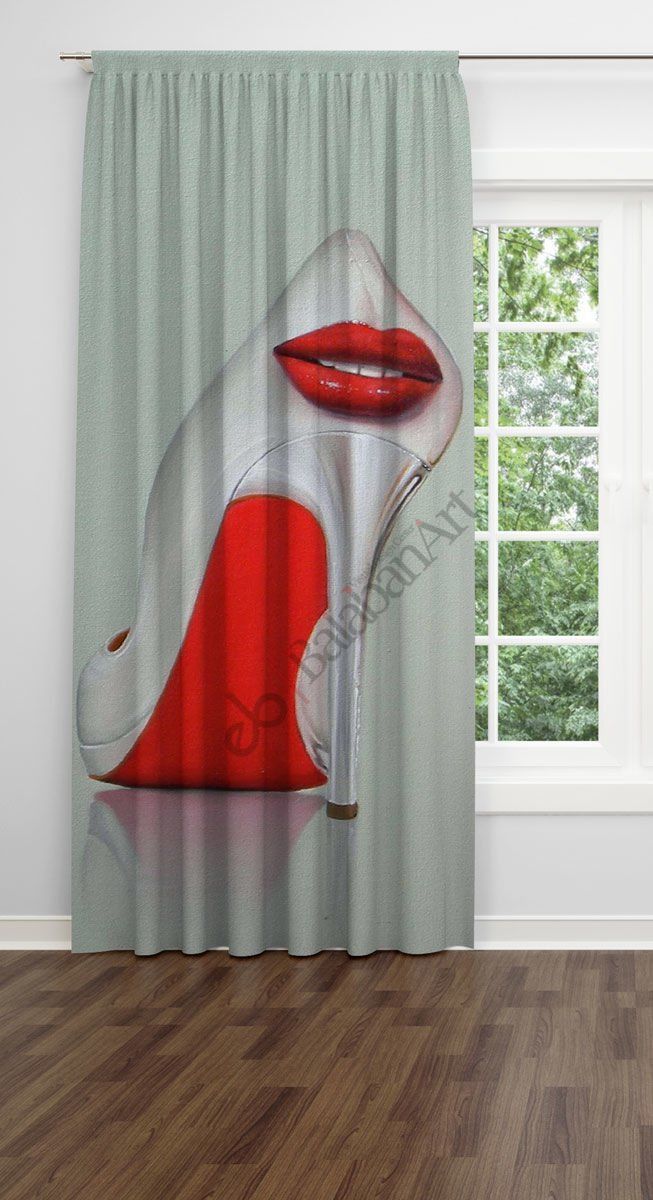 Ayakkabılar  Dijital Baskılı Fon Perde Tek Kanat 140x240 cm