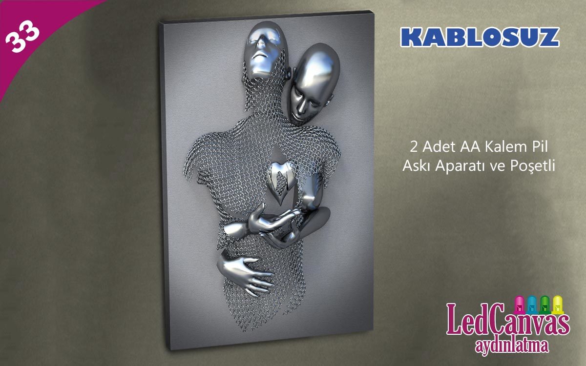 Sevgililer  Işıklı  Tablo 45x65 cm