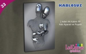 Sevgililer  Işıklı  Tablo 45x65 cm
