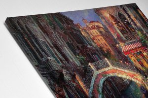 Yağlı Boya Gondol Led Işıklı Tablo 45x65 cm