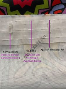 Mavi Yapraklar Dijital Baskılı Fon Perde Tek Kanat 140x280 cm