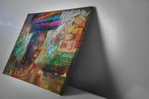 Afrikalı Kadın Led Işıklı Kanvas  Tablo