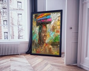 Afrikalı Kadın Led Işıklı Kanvas  Tablo