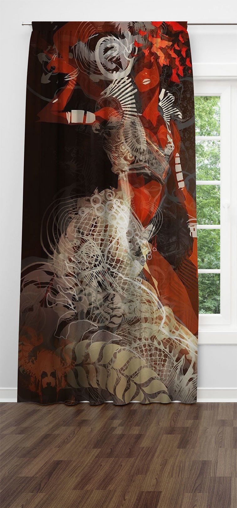 Dans Eden Kadın  Fon Perde Tek Kanat 140x240 cm
